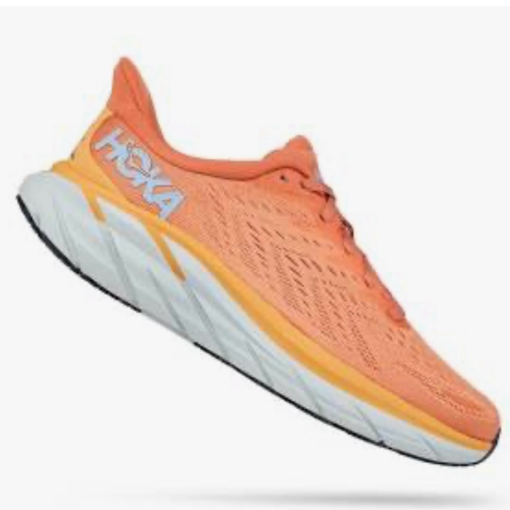 Hoka One One Orange Athletic Shoes with Breathable Mesh